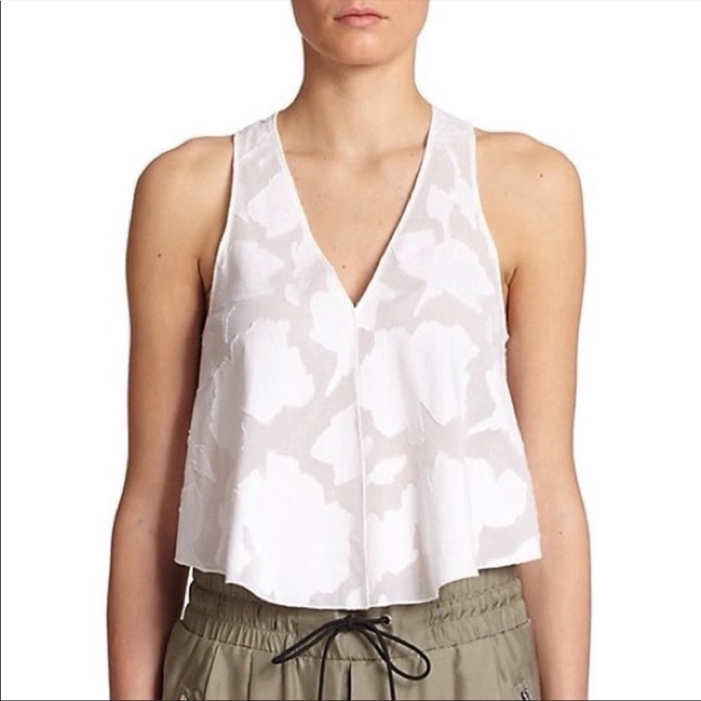 Rag & Bone | Augusta Embroidered Floral Appliqué Crop Tank Top